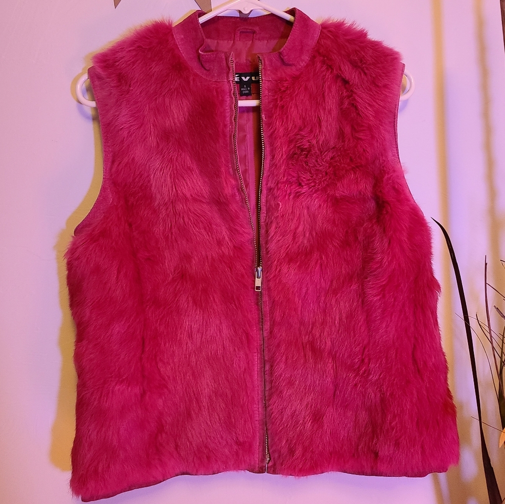 Pink Rabbit Fur Vest